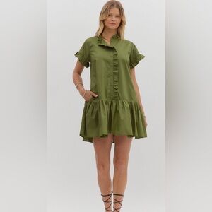 ENTRO Olivia Ruffled Dress Size Large